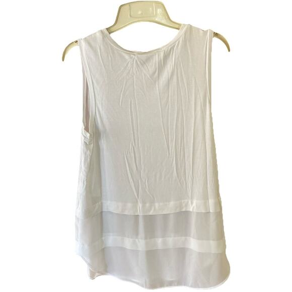 Michael Kors Women's Sleeveless Tank Tops Size M New White Basics 3 Tier Top $79 - Picture 4 of 9